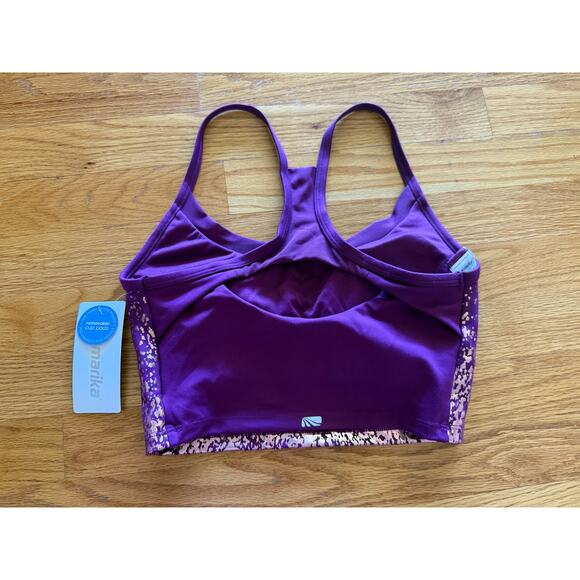 Marika Women's Purple Glitter Medium Support Sports Bra - S - Picture 3 of 6